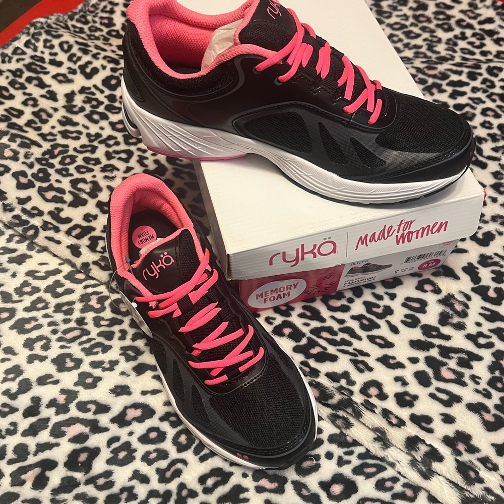Ryka Women's Black and Pink Sneakers